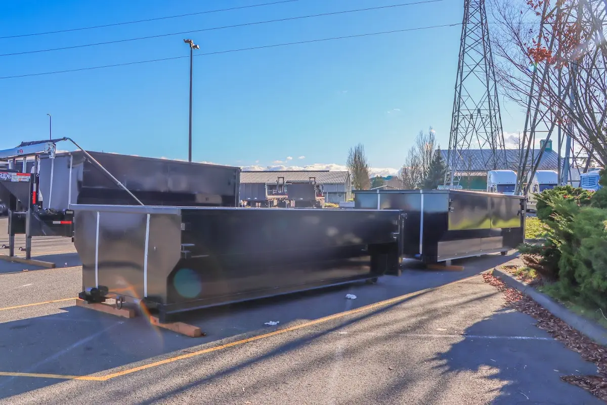 Roll-off dumpster ready for waste disposal at job site for Construction Dumpster Rental in Pikesville